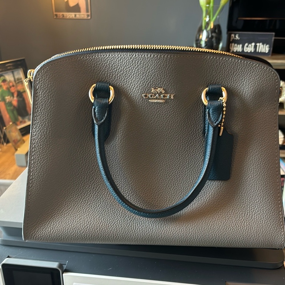 Brand new coach tote. Never used. Navy and grey.  Signature selection.